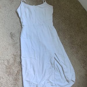 Abercrombie linen blend white midi dress
